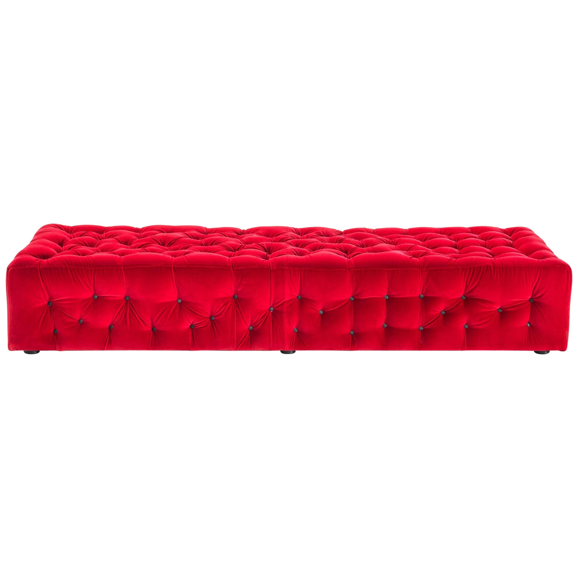 La Michetta Seat 214 Velvet Seat in Red by Gaetano Pesce
