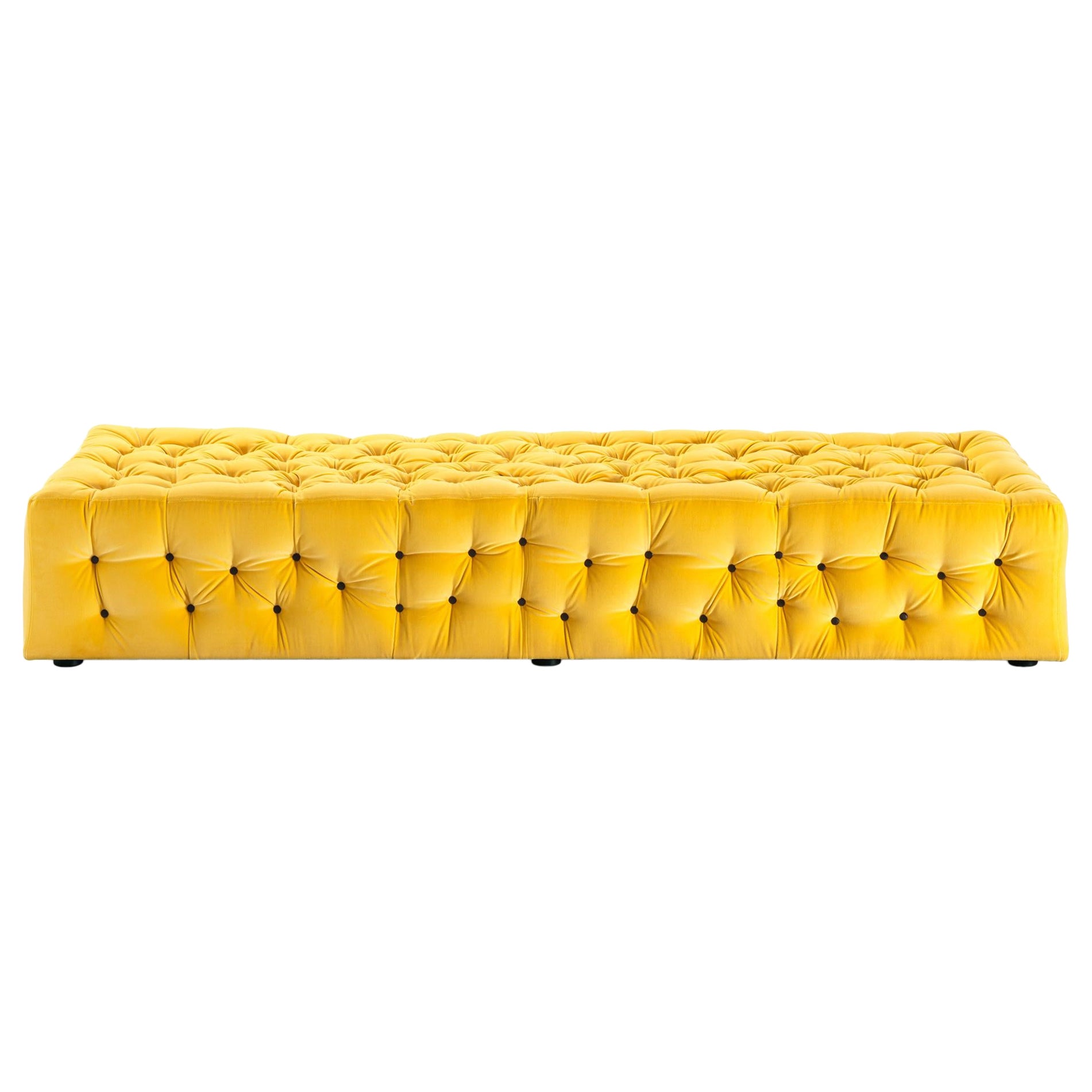 La Michetta Seat 214 Velvet Seat in Yellow by Gaetano Pesce For Sale