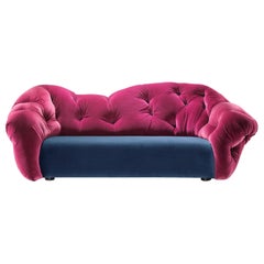 Nubola 238 Velvet Sofa in Blush-Navy by Gaetano Pesce