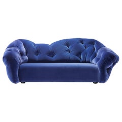 Nubola 238 Velvet Sofa in Cobalt by Gaetano Pesce