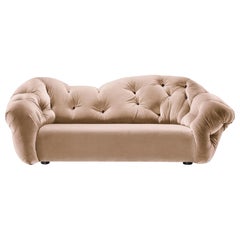 Nubola 238 Velvet Sofa in Hazelnut by Gaetano Pesce