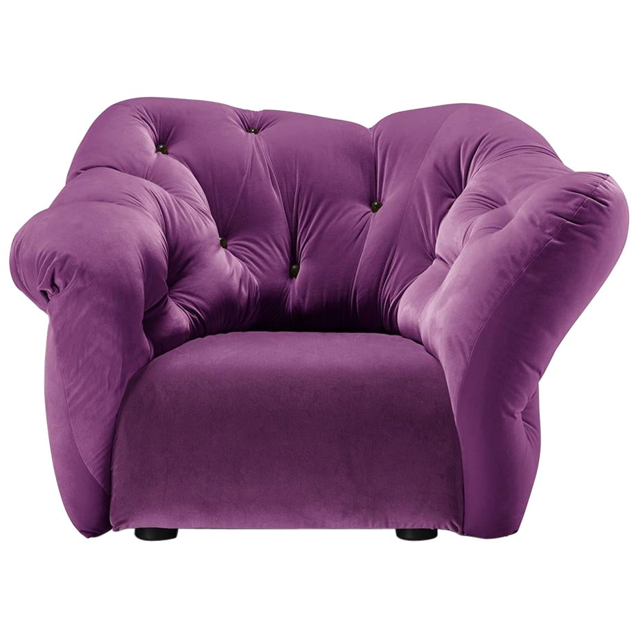 Nubola 133 Velvet Sofa in Purple by Gaetano Pesce
