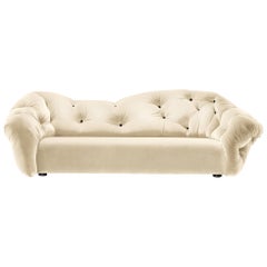 Nubola 277 Velvet Sofa in Cream by Gaetano Pesce