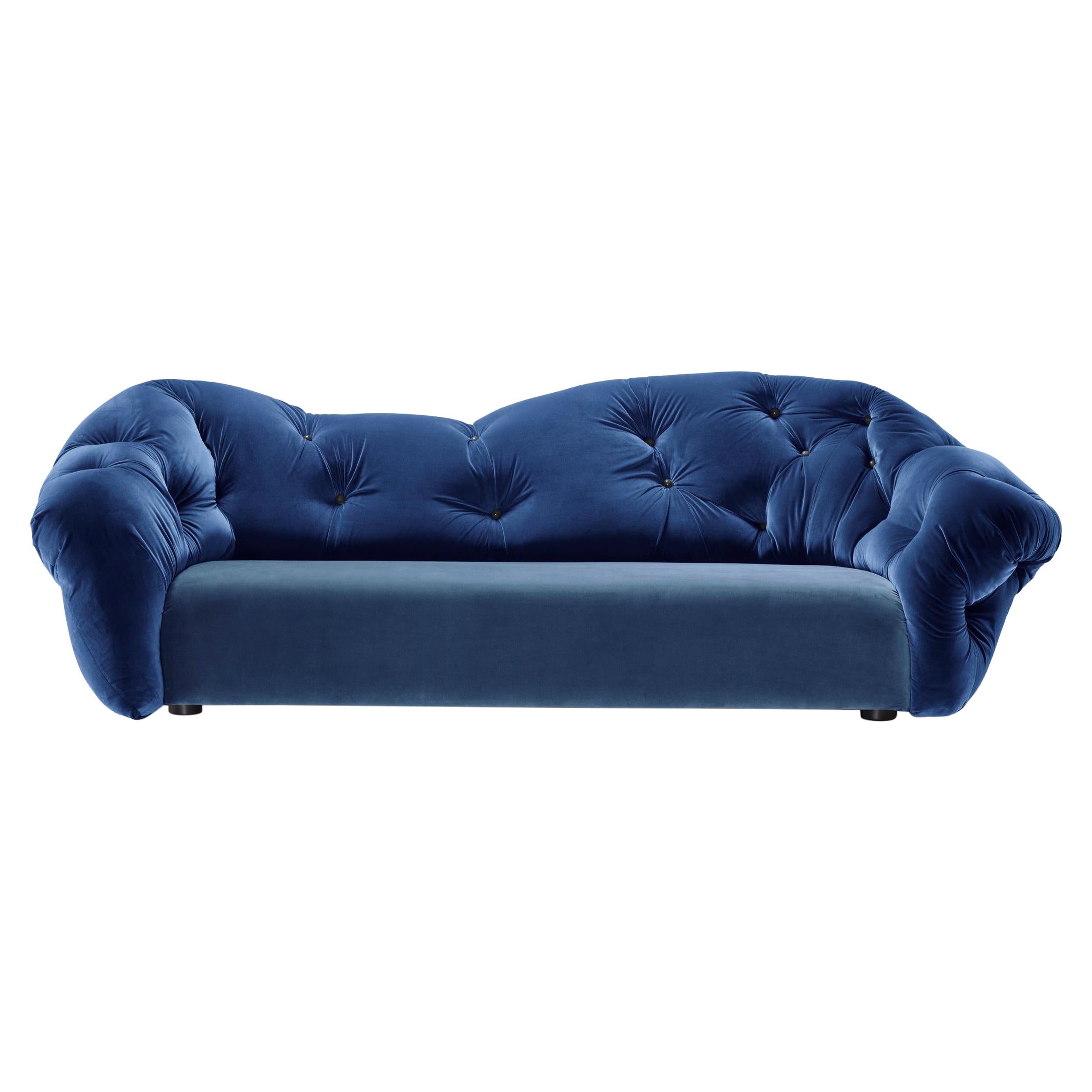 Canapé Nubola 277 en velours couleur marine nuit par Gaetano Pesce