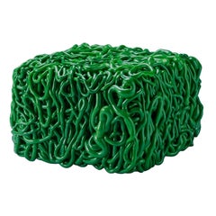 Senzafine Pouf in Polyurethane Green by Gaetano Pesce