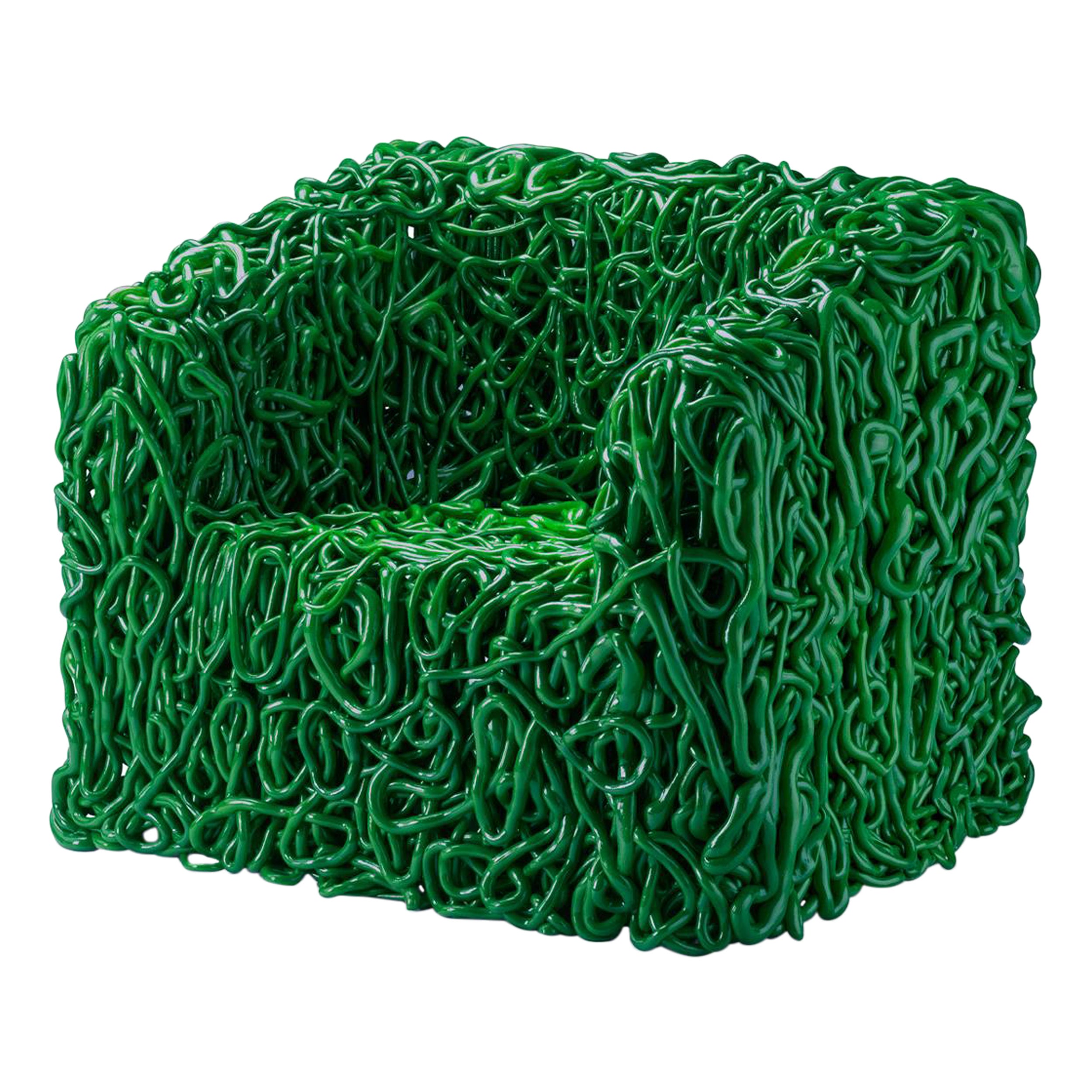 Sillón Senzafine de poliuretano verde by Gaetano Pesce