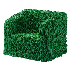 Sillón Senzafine de poliuretano verde by Gaetano Pesce