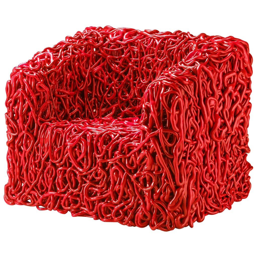 Sillón Senzafine de poliuretano rojo by Gaetano Pesce