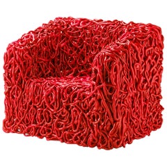 Sillón Senzafine de poliuretano rojo by Gaetano Pesce