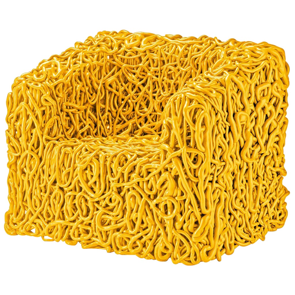 Fauteuil Senzafine Seat en polyuréthane jaune de Gaetano Pesce