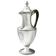 Very Fine George III Neoclassical Water, Coffee or Wine Jug, Made in London