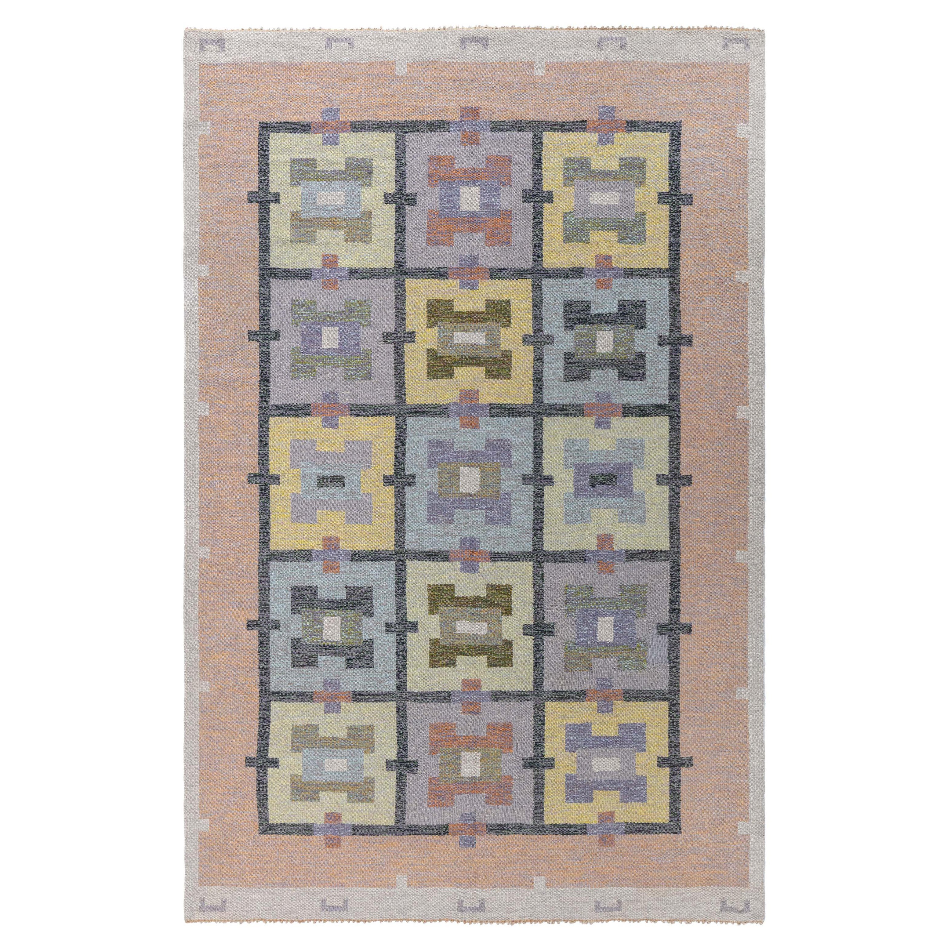Doris Leslie Blau Vintage Swedish Flat Weave Rug by Agda Osterberg