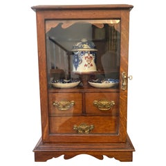 Antiker edwardianischer Eichenholz-Rauchschrank