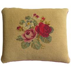 Late 19th Century, Pillow or Cushion, Small, Needlepoint, "Art-Nouveau" Design 10