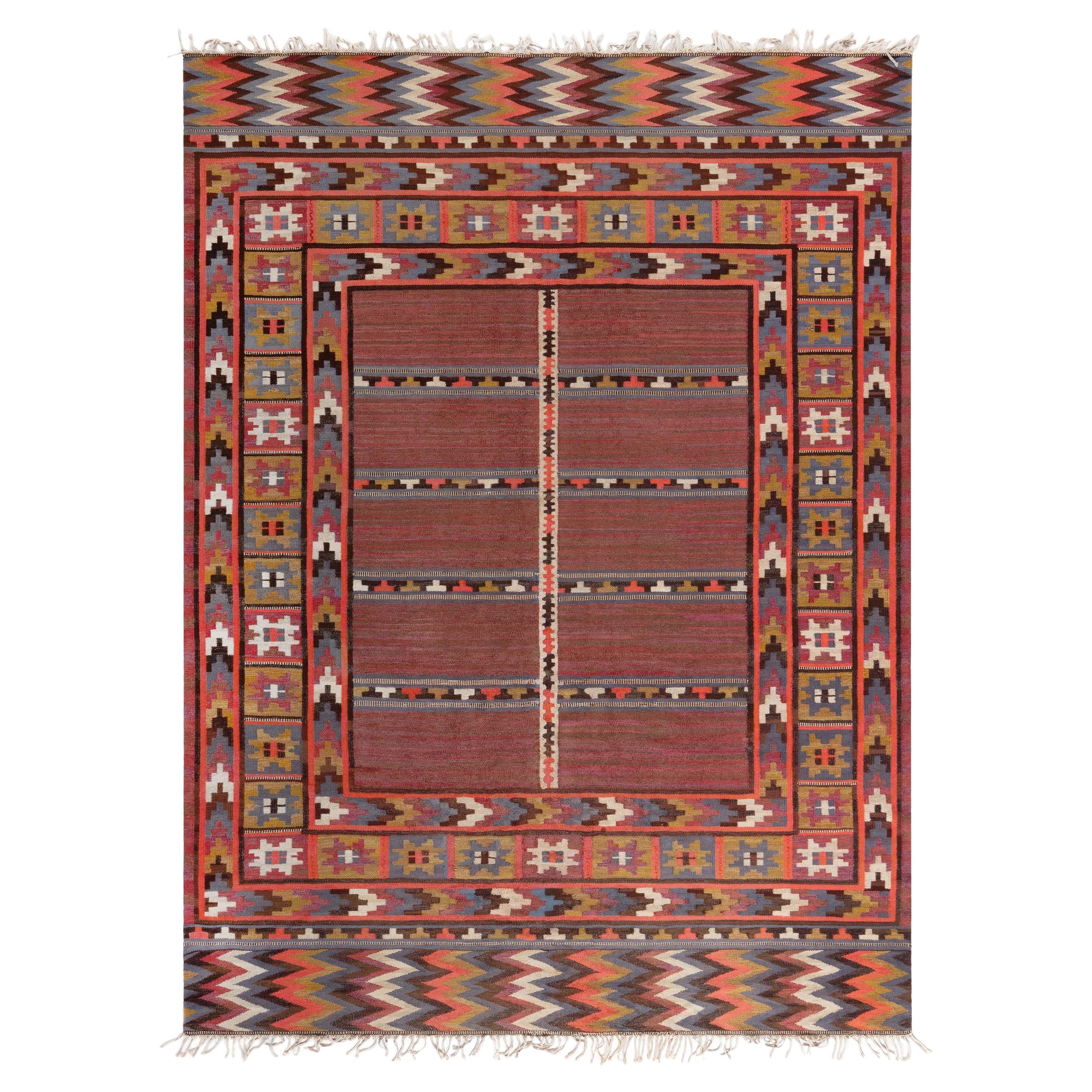 Doris Leslie Blau Vintage Swedish Rug by Marta Mass Fjetterstrom For Sale
