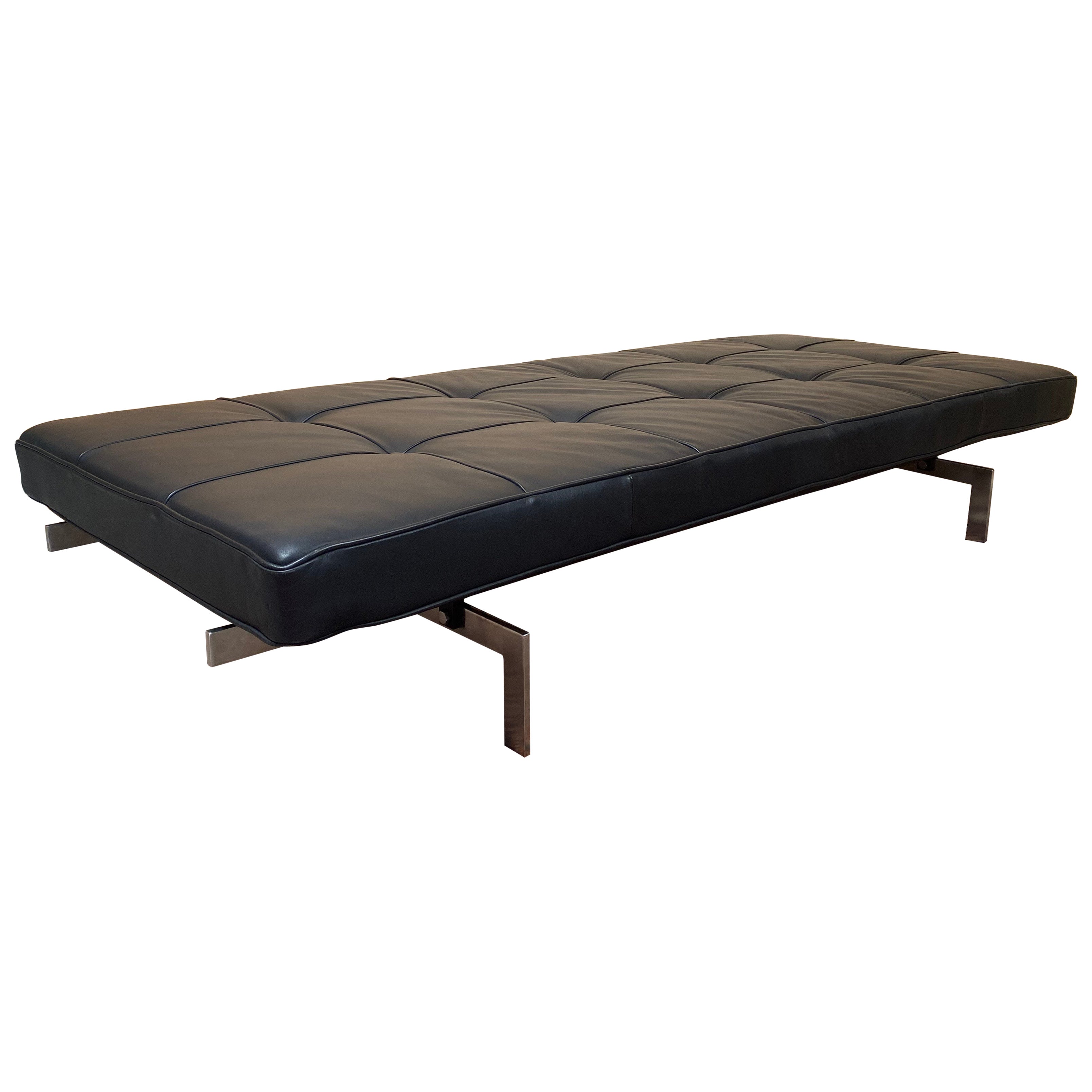 Poul Kjaerholm PK 80 Tagesbett schwarzes Leder E. Kold Christensen Dänemark 1960er Jahre im Angebot