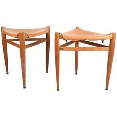 Pair of Stools by Östen Kristiansson, Luxus, Sweden, 1950s 5