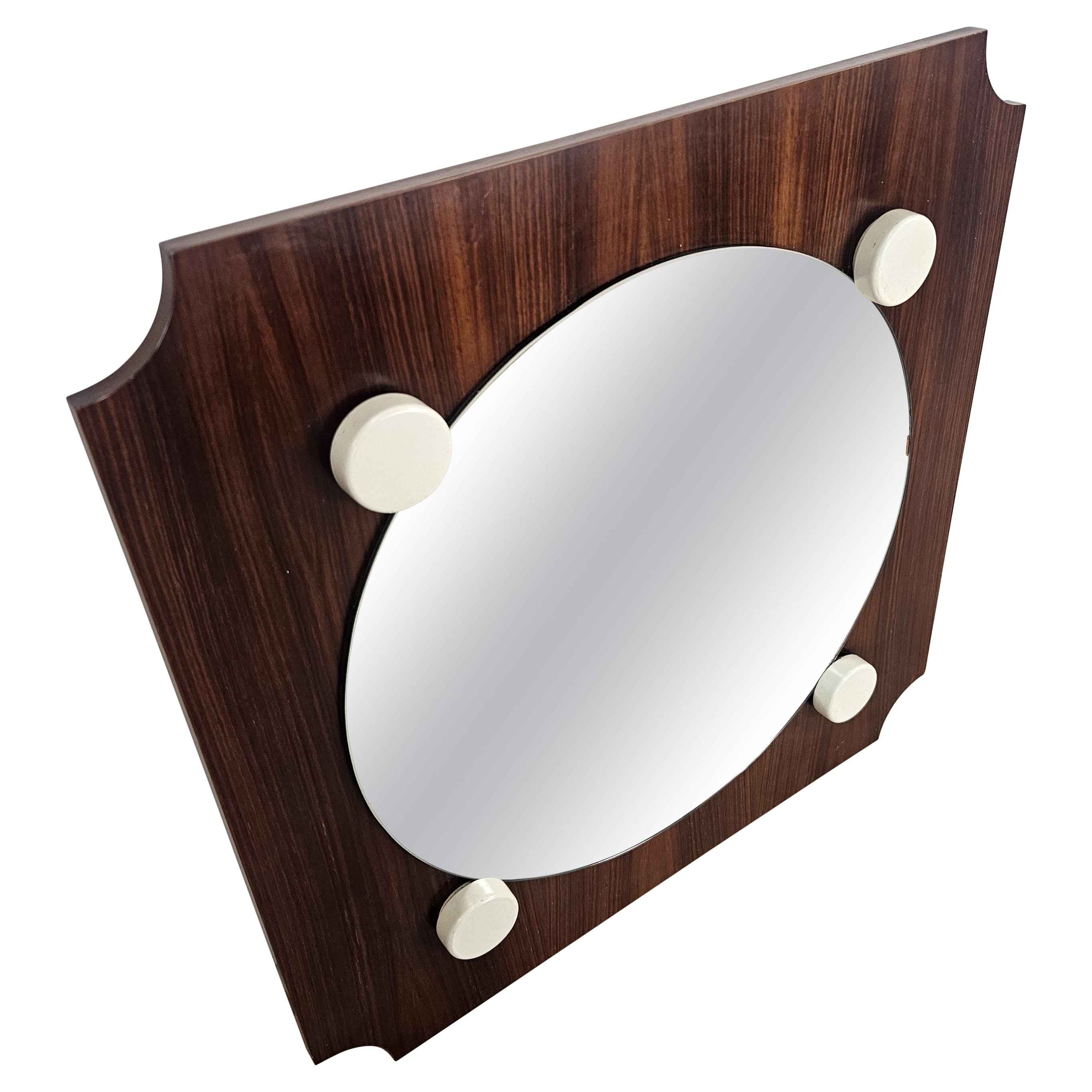 Square teak mirror from the 1970s