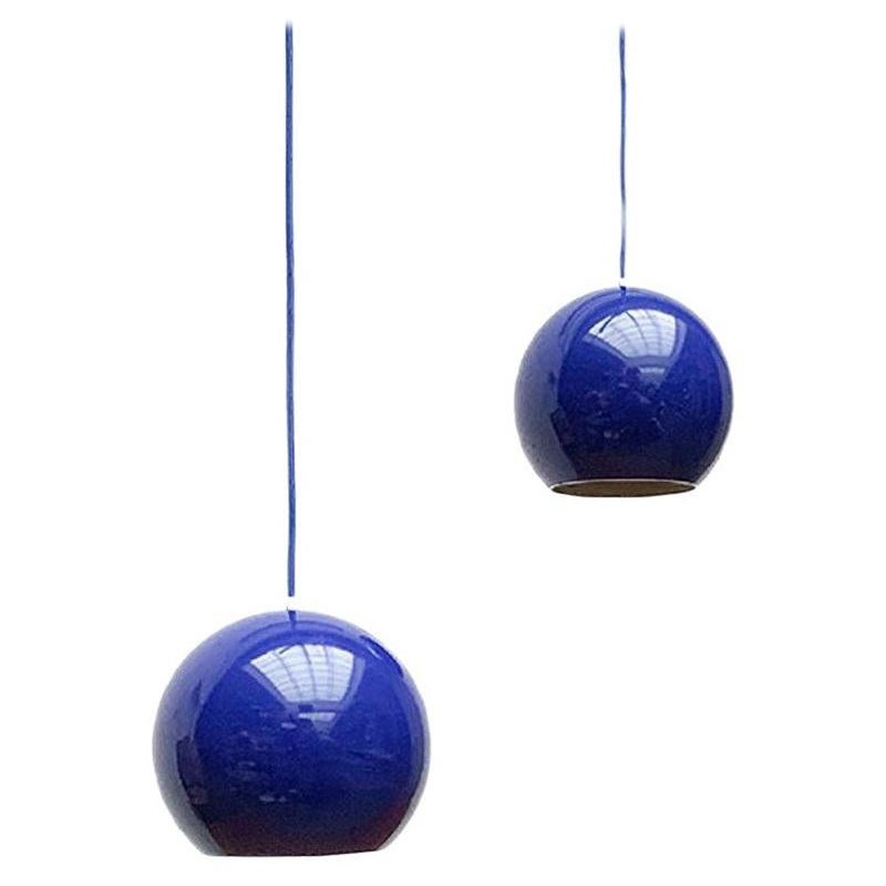 Set of 2 Mid-Century Topan Pendant Lamps by Verner Panton for Louis, 1970s For Sale