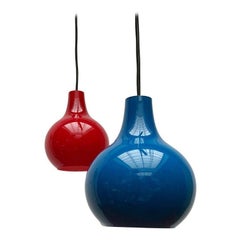 Set of 2 Mid-Century German Ah Glass Pendant Lamp from Peill & Putzler