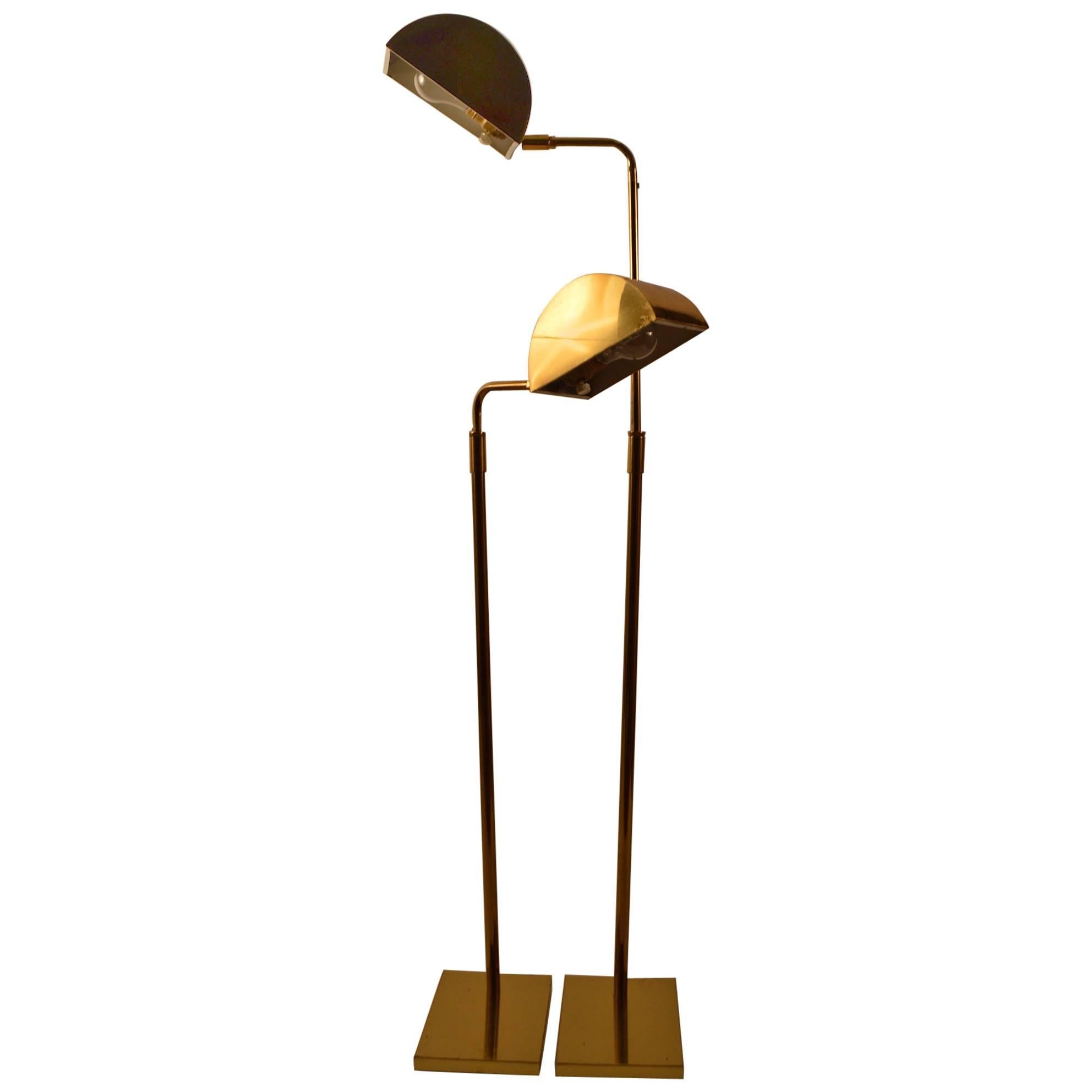 Pair of Koch and Lowy Adjustable Brass Floor Lamps