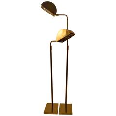 Pair of Koch and Lowy Adjustable Brass Floor Lamps