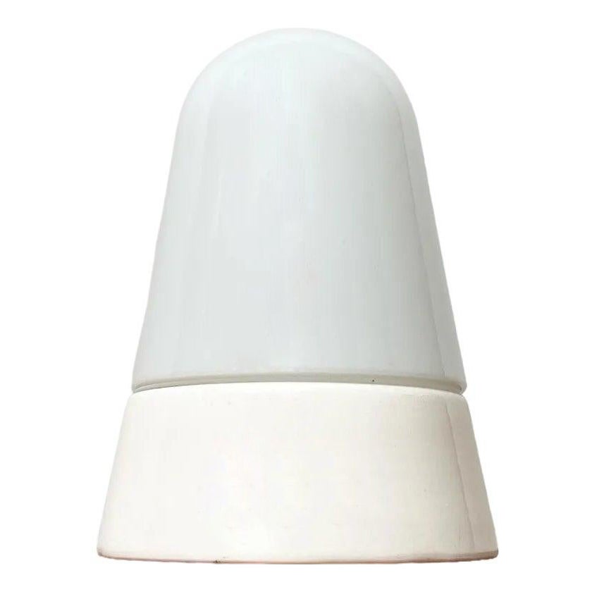 Plafonnier minimaliste du milieu du siècle en céramique et verre, années 1950