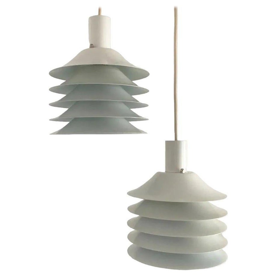 Set of 2 Mid-Century Danish Lamellar Pendants from Lyfa, 1960s