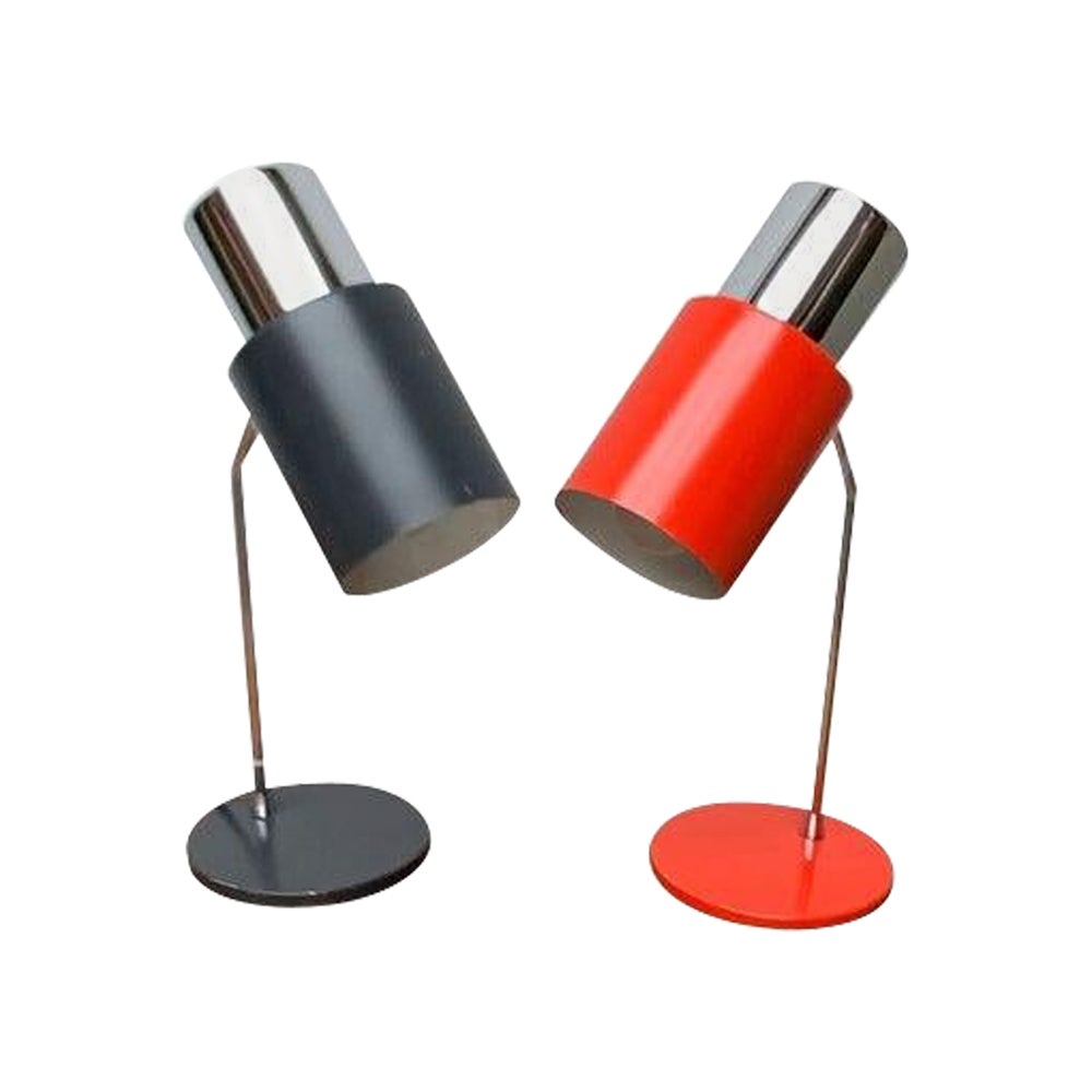 Satz von 2 minimalistischen Tischlampen aus der Mitte des Jahrhunderts Typ 1636 von Josef Hurka, 1960er Jahre im Angebot