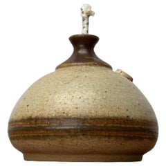 Lámpara de aceite danesa de mediados de siglo de Studio Pottery de Bjergard, años 60