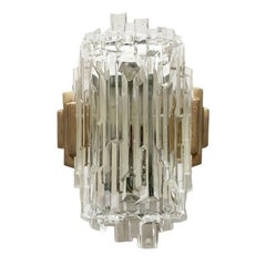 Mid-Century Wall Lamp in Ice Glass from Orrefors