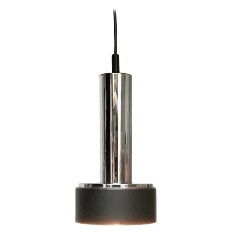 Set di 2 lampade a sospensione tedesche Space Age di metà secolo, vetro e cromo, anni '60
