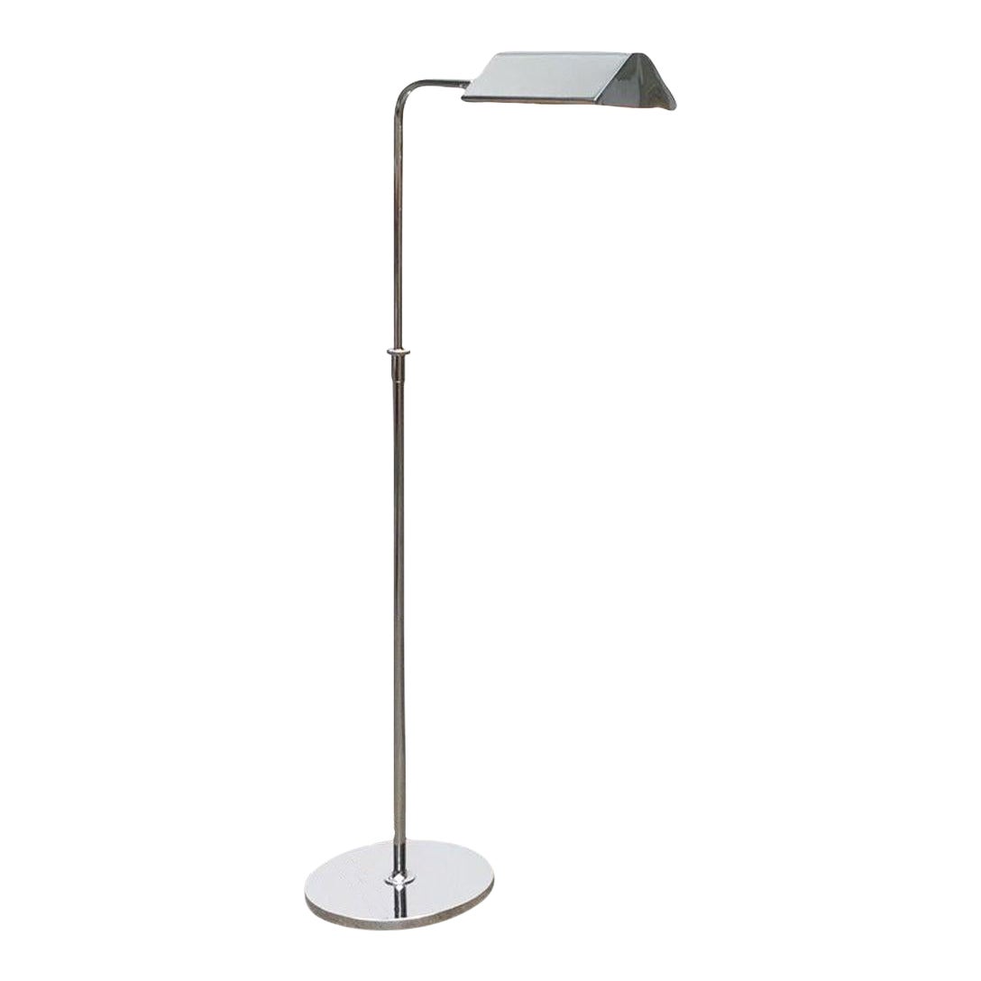 Lampada da terra cromata in stile Hollywood Regency tedesco vintage di Florian Schulz, anni '70