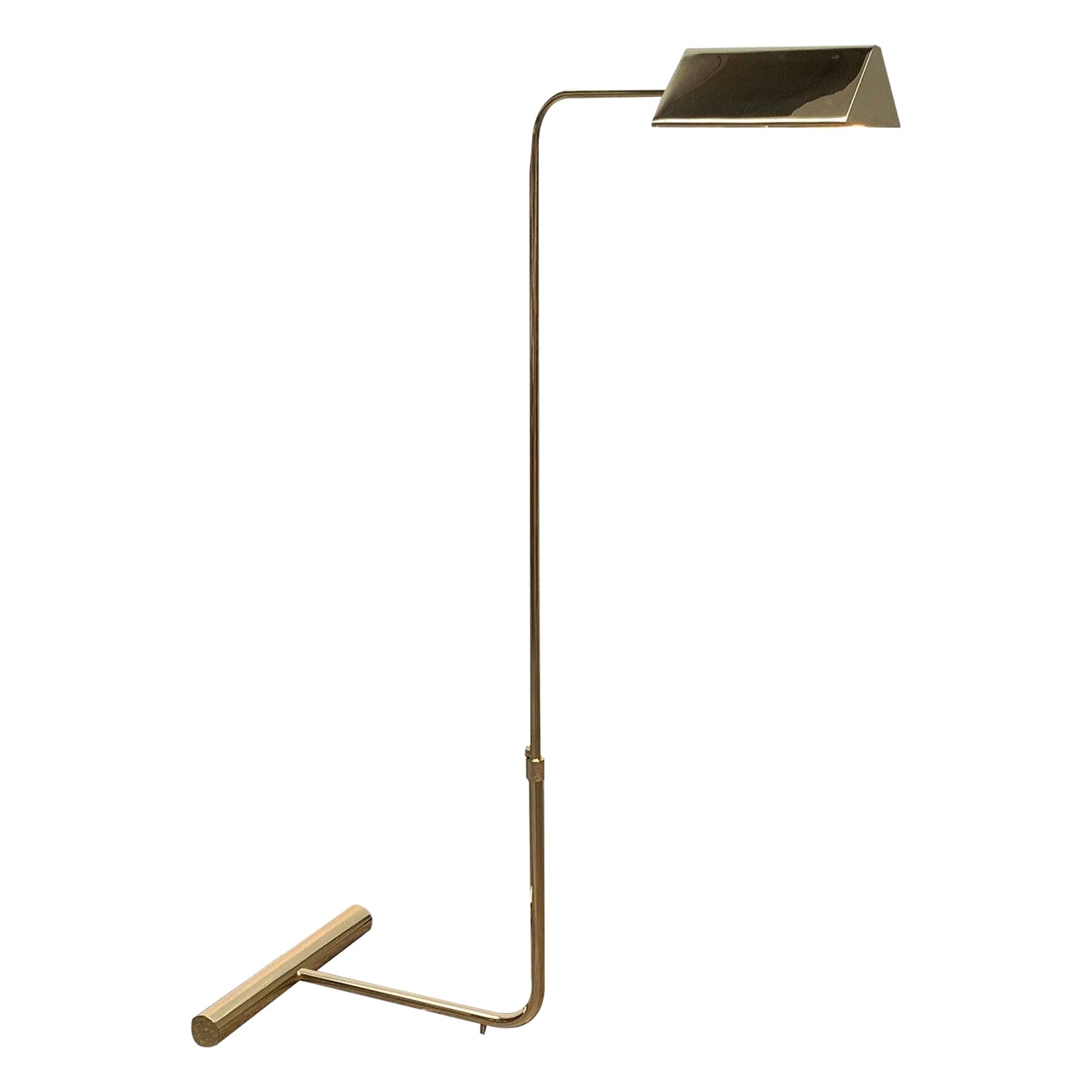 Mid-Century Counterweight Brass Floor Lamp, 1960s