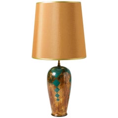 Elegant Lacquered Wood on a Gilt Background Table Lamp by Paul-Etienne Sain