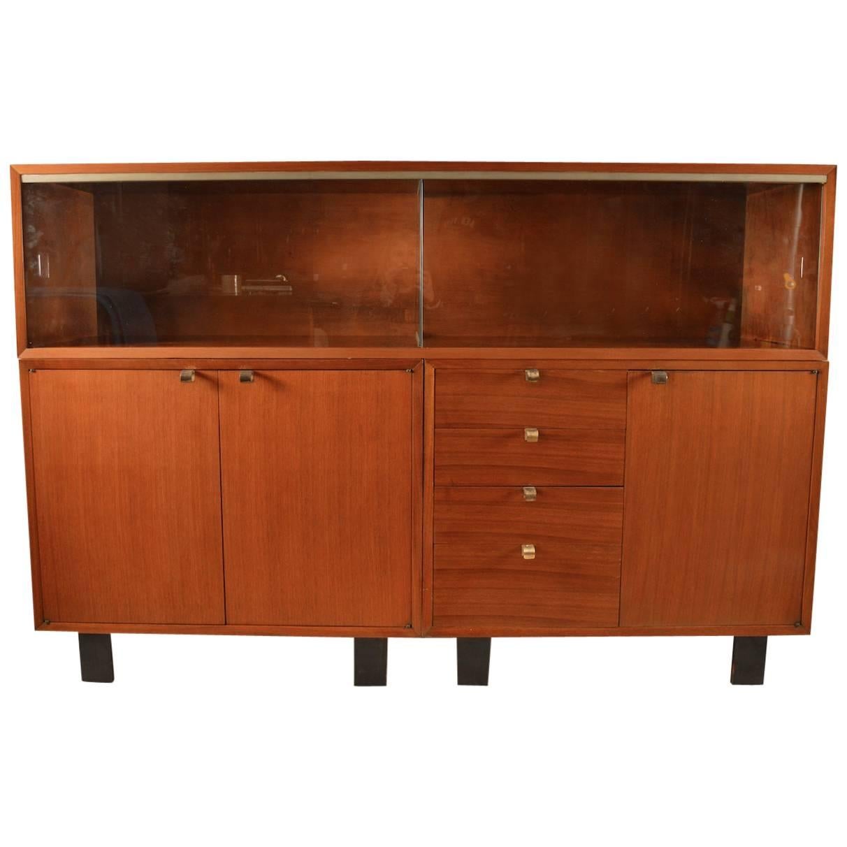 Three-Piece George Nelson Cabinetry Display Case Unit For Sale