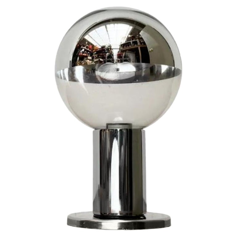 Vintage Space Age German Chrome and Glass Ceiling Lamp by Motoko Ishii, 1970s