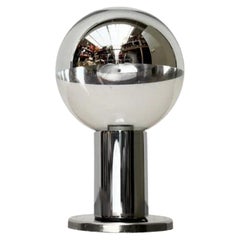 Vintage Space Age German Chrome and Glass Ceiling Lamp by Motoko Ishii, 1970s
