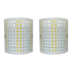 Set of 2 Vintage Postmodern Glass Wall Lamps from DIY Light, 1980s