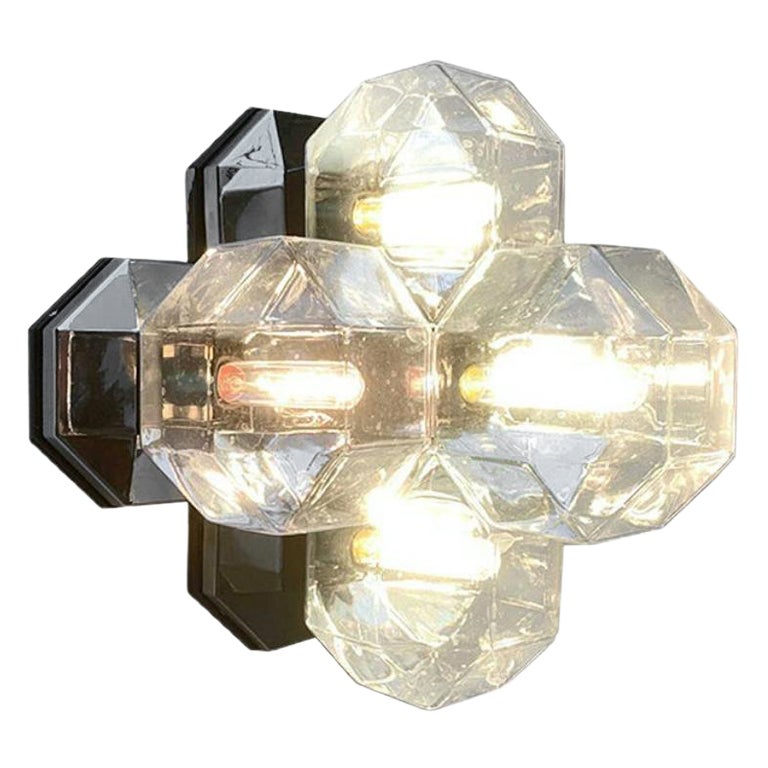 Vintage German Space Age Chrome & Glass Wall by Motoko Ishii, 1970s For Sale