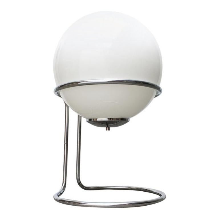 Vintage Space Age Chrome and Glass Ball Floor Lamp