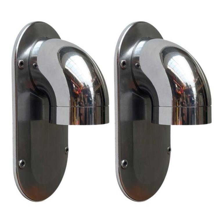 Set of 2 Vintage Danish Pipeline Wall Lamps Sconces by Ole Pless Jørgensen