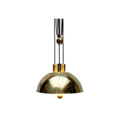 Vintage German Postmodern Hollywood Regency Brass Counterweight Pendant, 1970