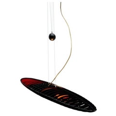 Postmodern Italian Black Titania Pendant Lamp by Alberto Meda and Paolo Rizzatto