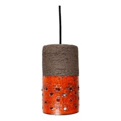 Mid-Century Brutalist Danish Studio Pottery Pendant Lamp, 1960s