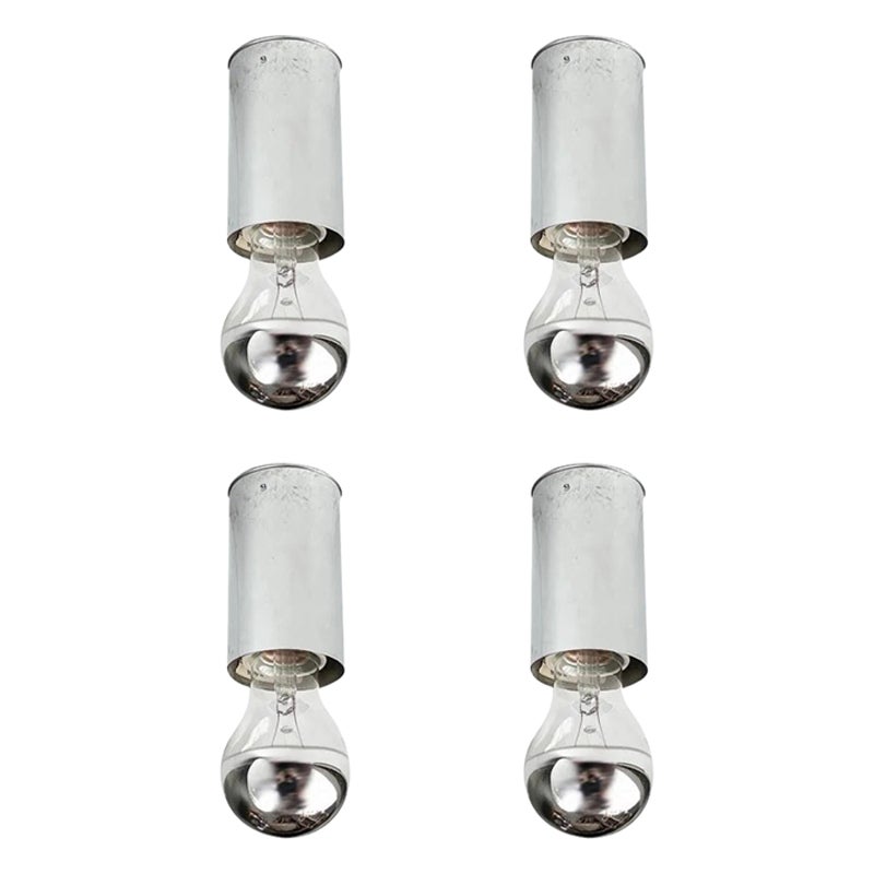 Set di 4 lampade da parete o da soffitto minimaliste tedesche vintage dell'era spaziale di Rzb