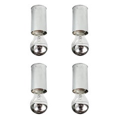 Set di 4 lampade da parete o da soffitto minimaliste tedesche vintage dell'era spaziale di Rzb