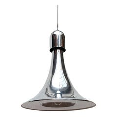 Vintage Italian Silver Pendant Lamp, 1970s