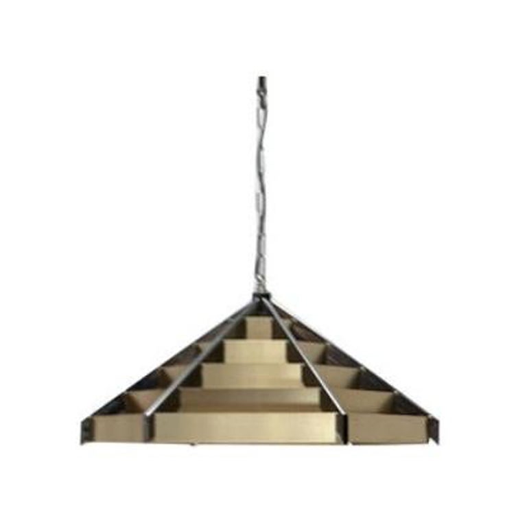 Vintage Postmodern Geometric Lamellar Pendant Lamp, 1980s