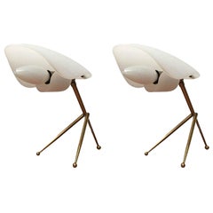 Set of 2 Mid-Century German Acryl and Brass Tripod Table Lamp from Cosack, 1960s